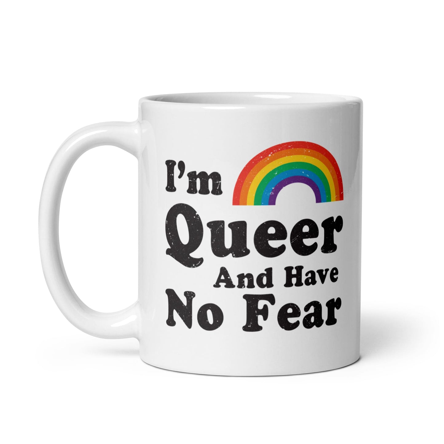 queer mug, funny LGBTQ coffee or tea cup left