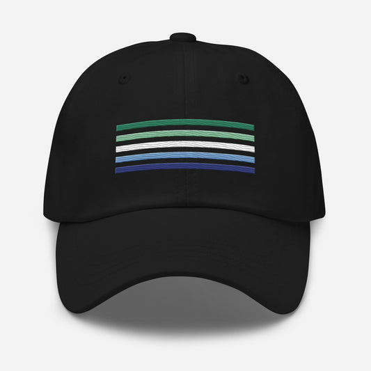 gay mlm hat, vincian flag pride embroidered cap, black