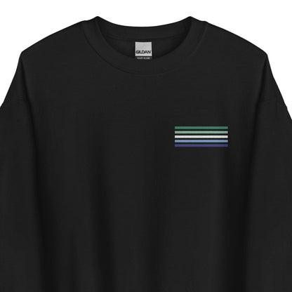 gay mlm sweatshirt, subtle vincian flag embroidered pocket design sweater, main