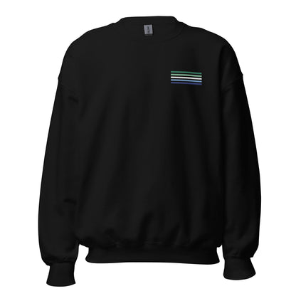 gay mlm sweatshirt, subtle vincian flag embroidered pocket design sweater, hang