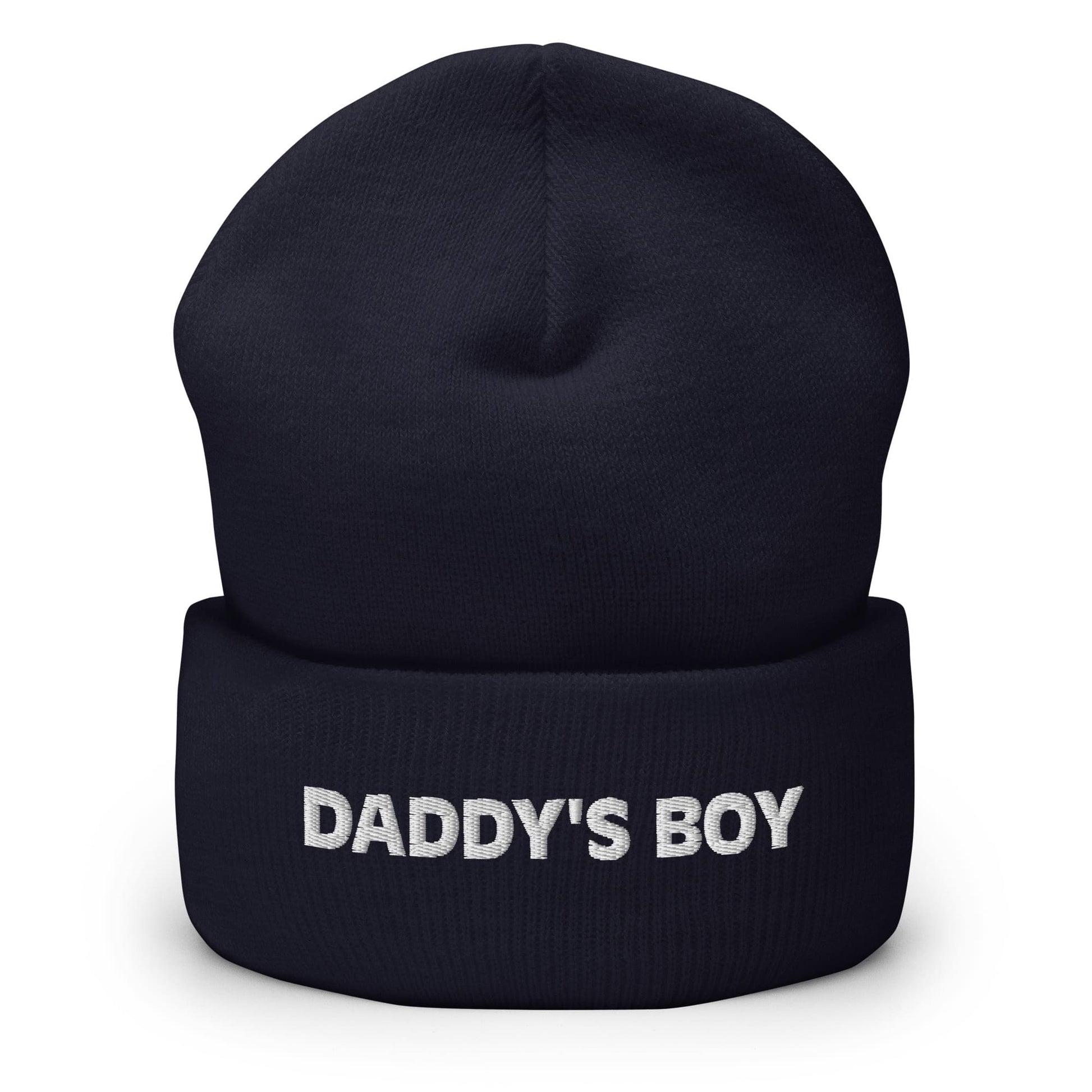 daddy's boy beanie, gay mlm embroidered hat, navy