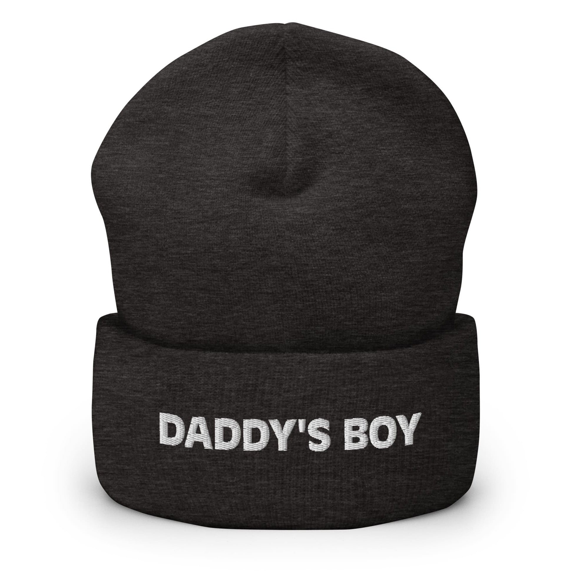 daddy's boy beanie, gay mlm embroidered hat, grey