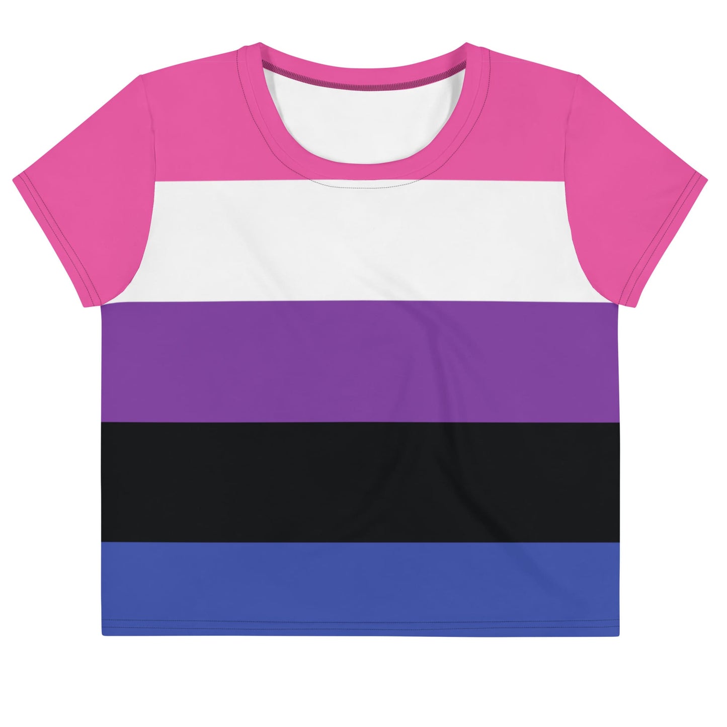 genderfluid crop top, flatlay front