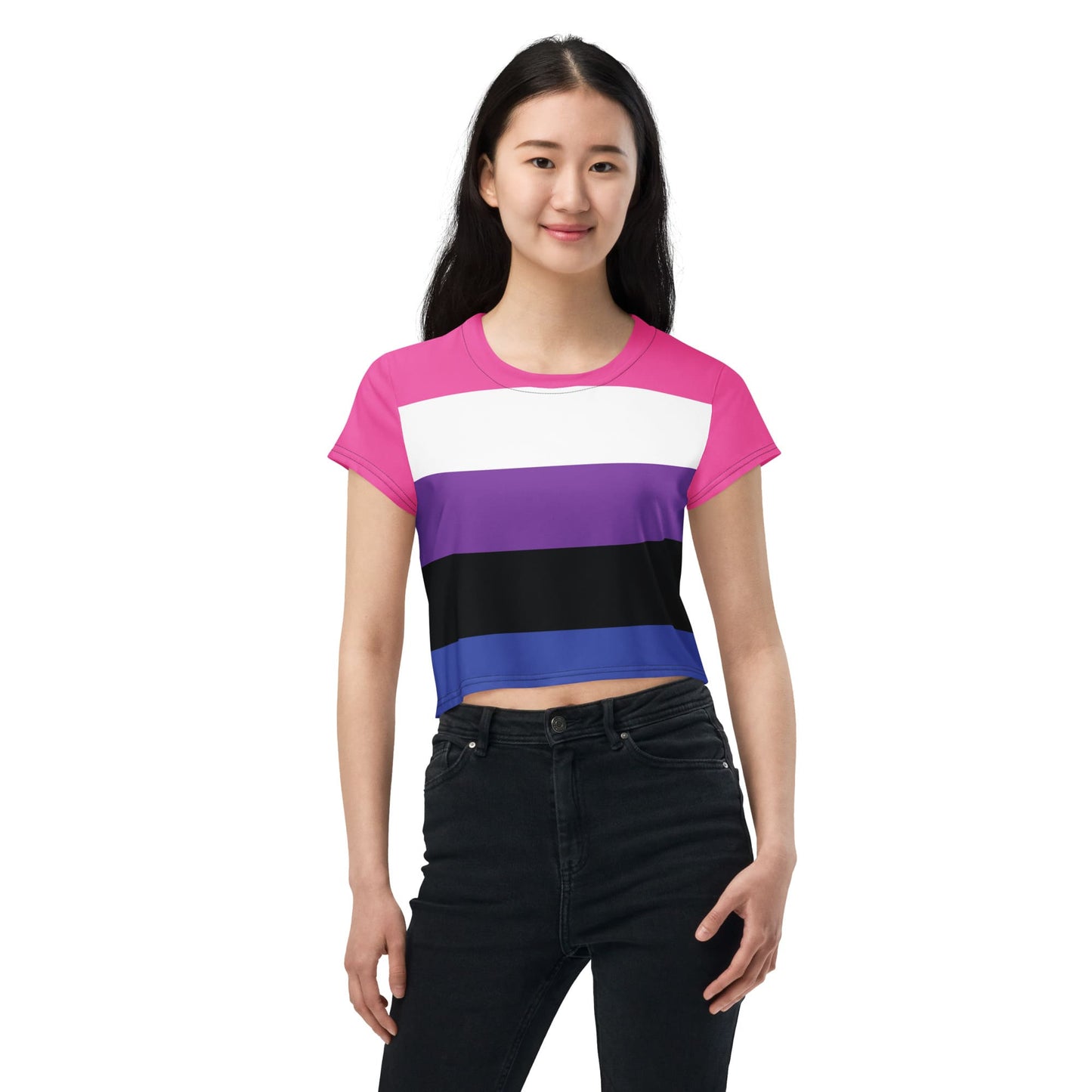 genderfluid crop top, model 2