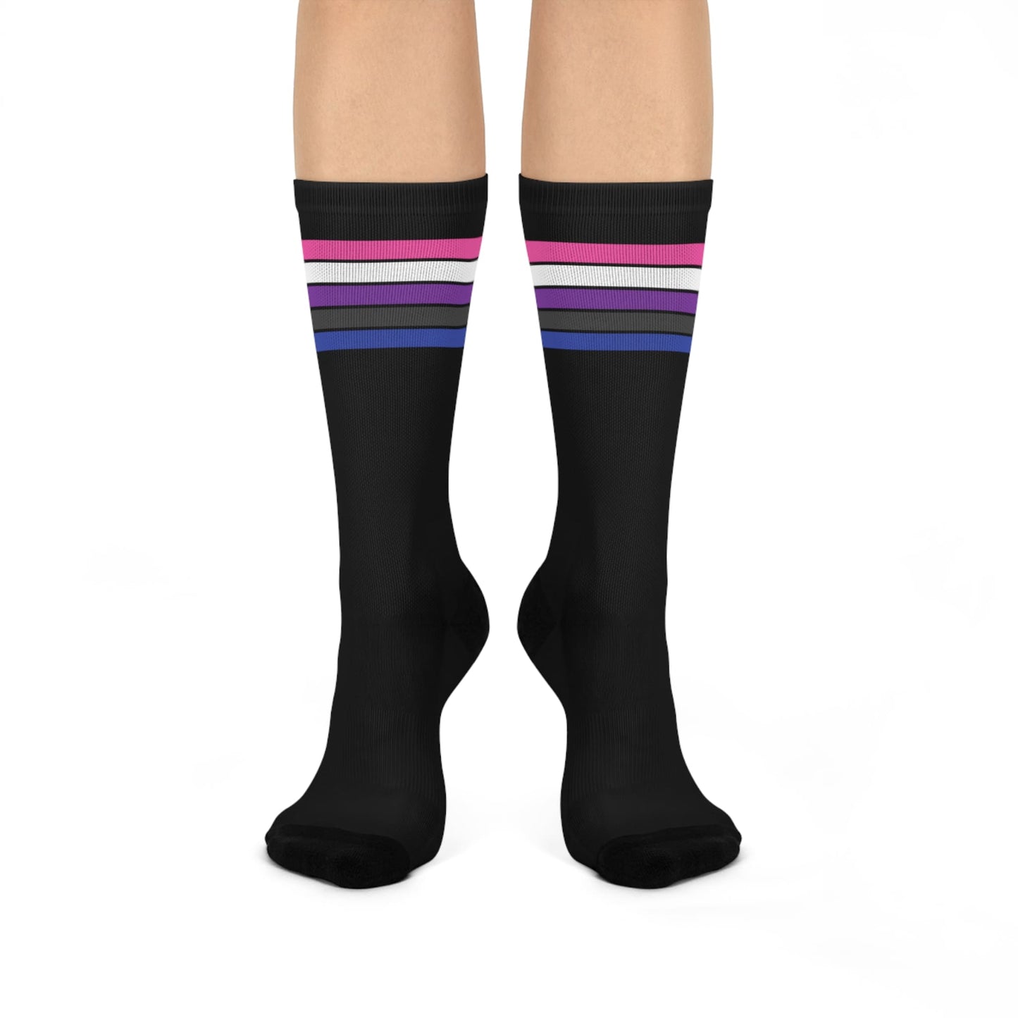 genderfluid socks, gender fluid pride flag, front