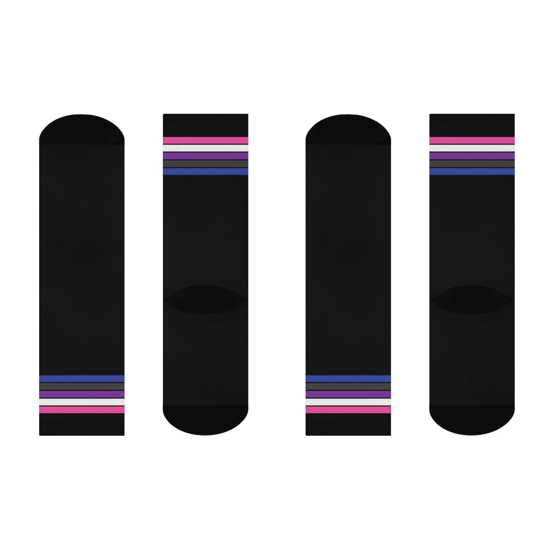 genderfluid socks, gender fluid pride flag, flat
