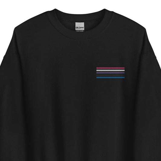 genderfluid sweatshirt, subtle gender fluid pride flag embroidered pocket design sweater, main