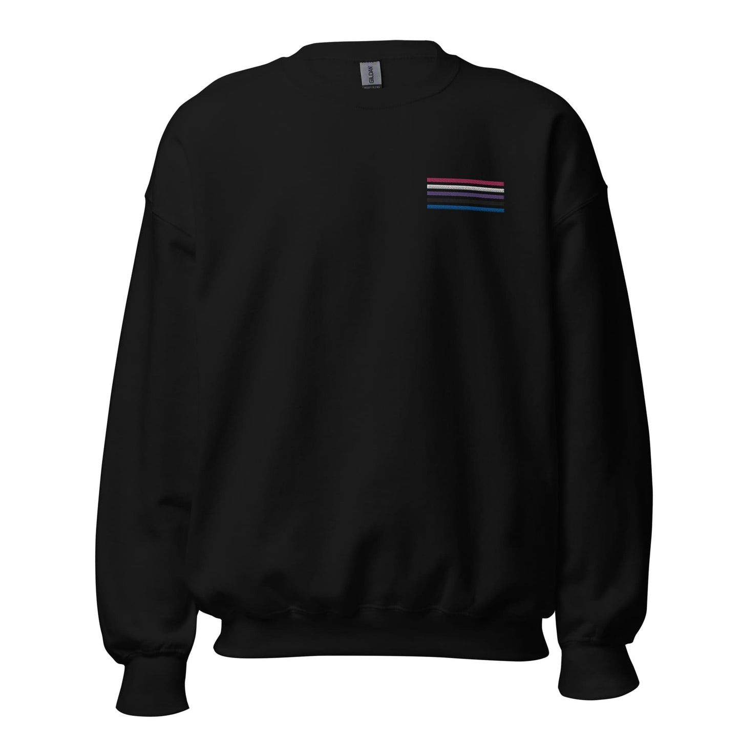 genderfluid sweatshirt, subtle gender fluid pride flag embroidered pocket design sweater, hang