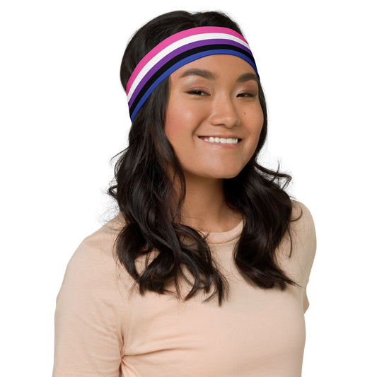genderfluid headband, in use