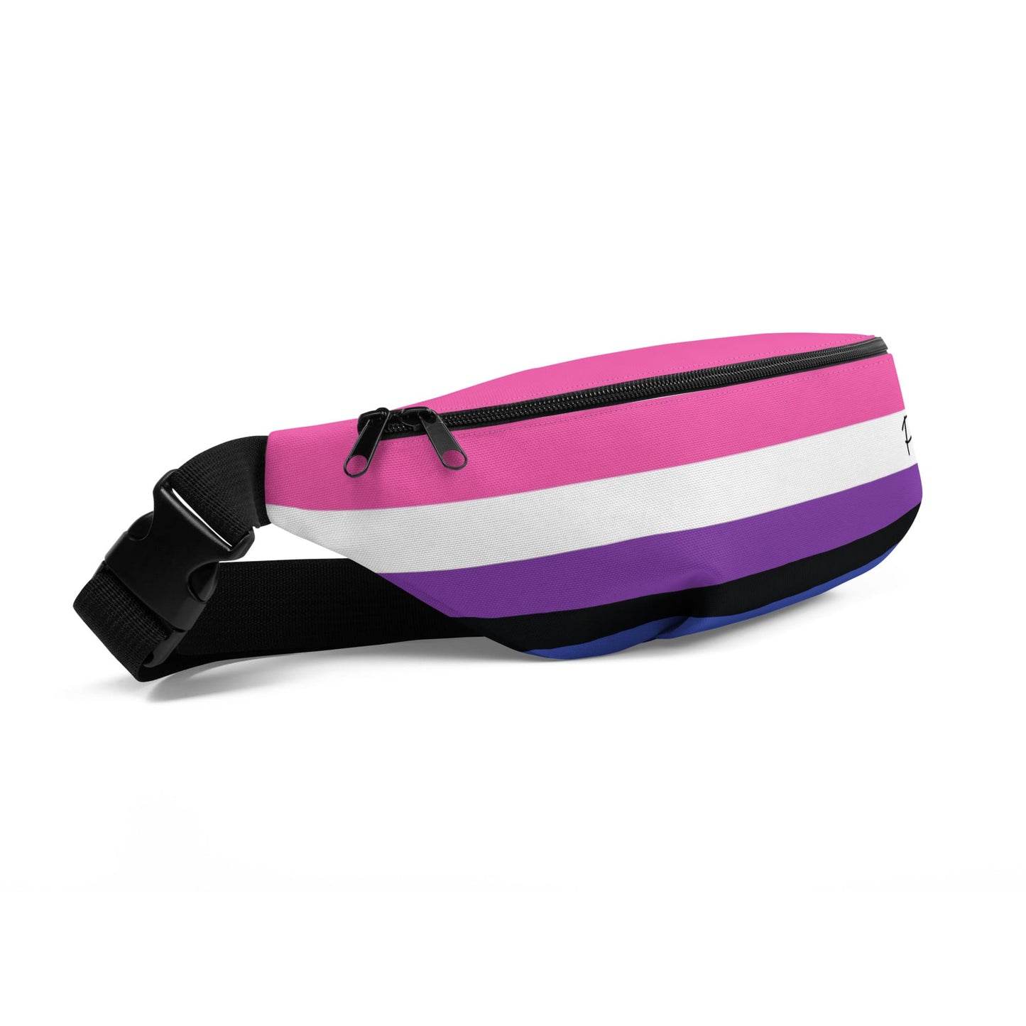 genderfluid fanny pack, gender fluid pride flag waist bag, side
