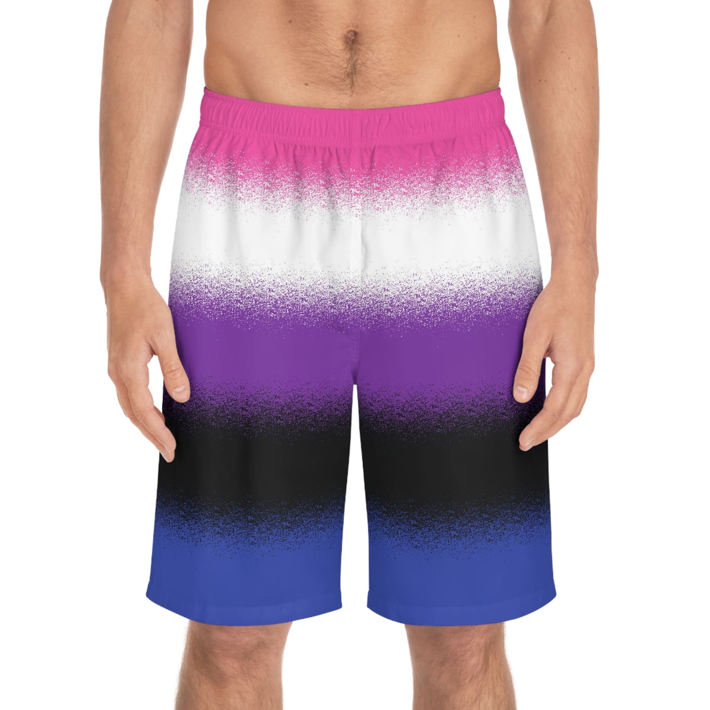 genderfluid swim shorts, front
