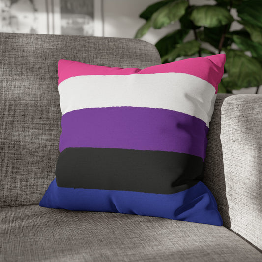 genderfluid pillow on sofa