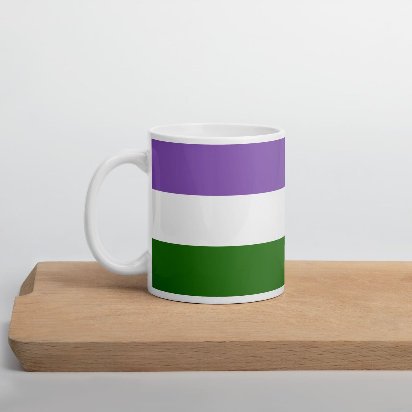 genderqueer coffee mug on table