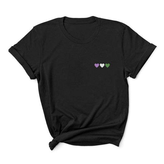 genderqueer shirt, subtle gender queer pride pocket design tee, main