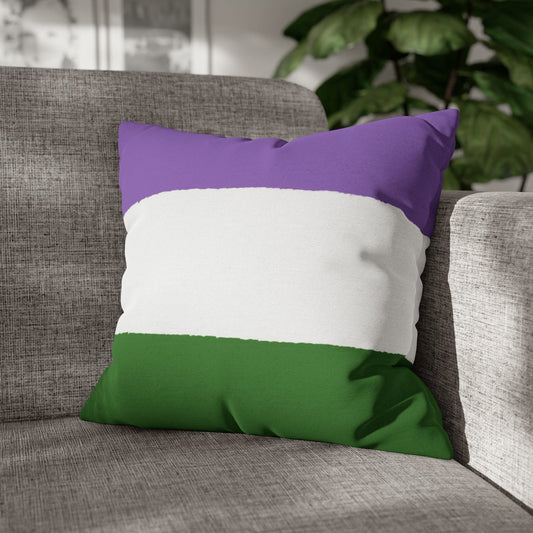genderqueer pillow on sofa