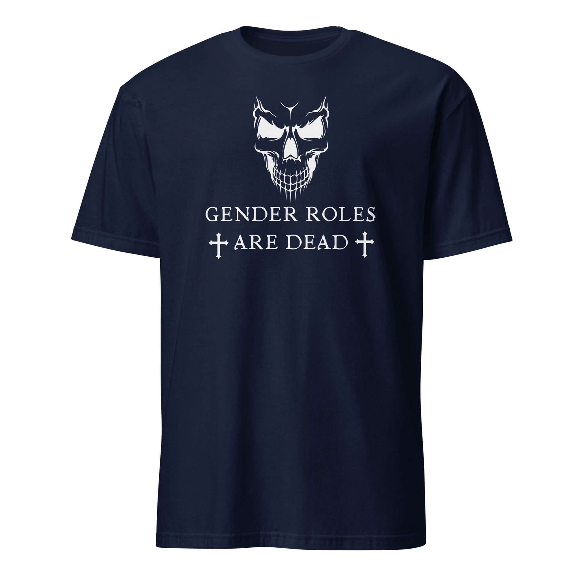 nonbinary shirt, gothic enby pride, navy