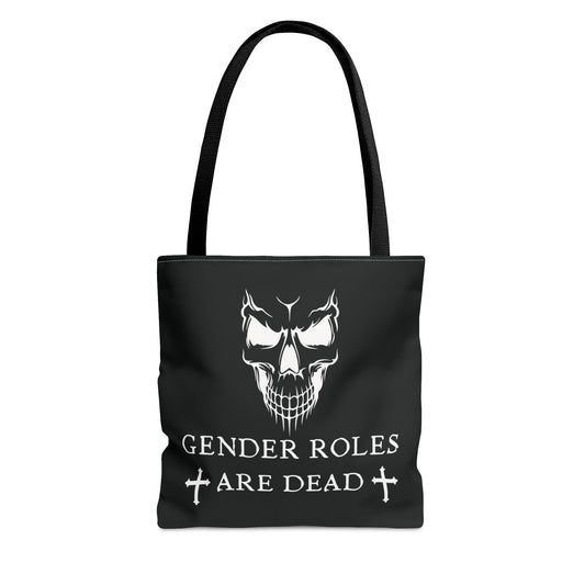 nonbinary tote bag, gothic enby pride 