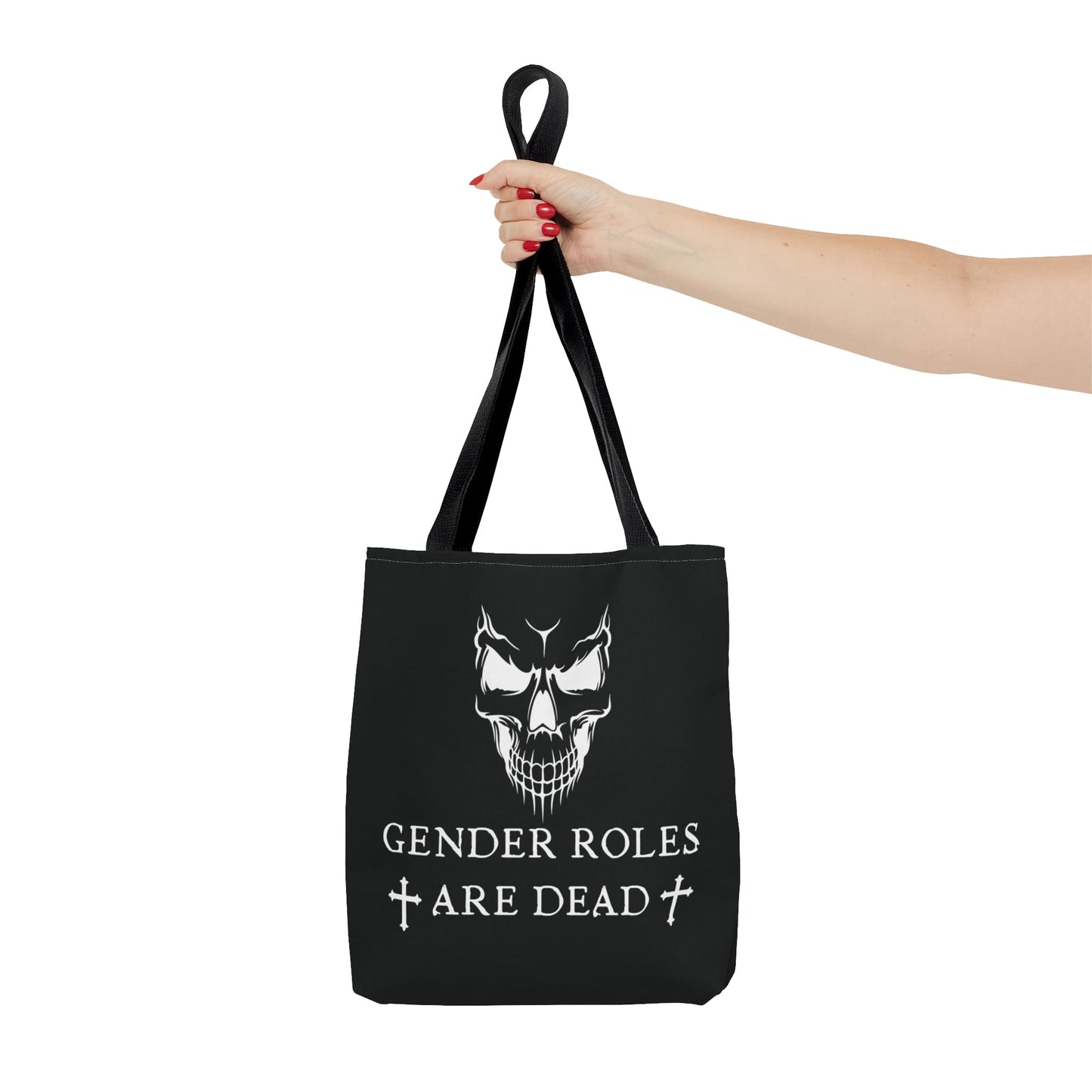 nonbinary tote bag, gothic enby pride, small