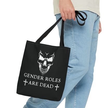 nonbinary tote bag, gothic enby pride, small