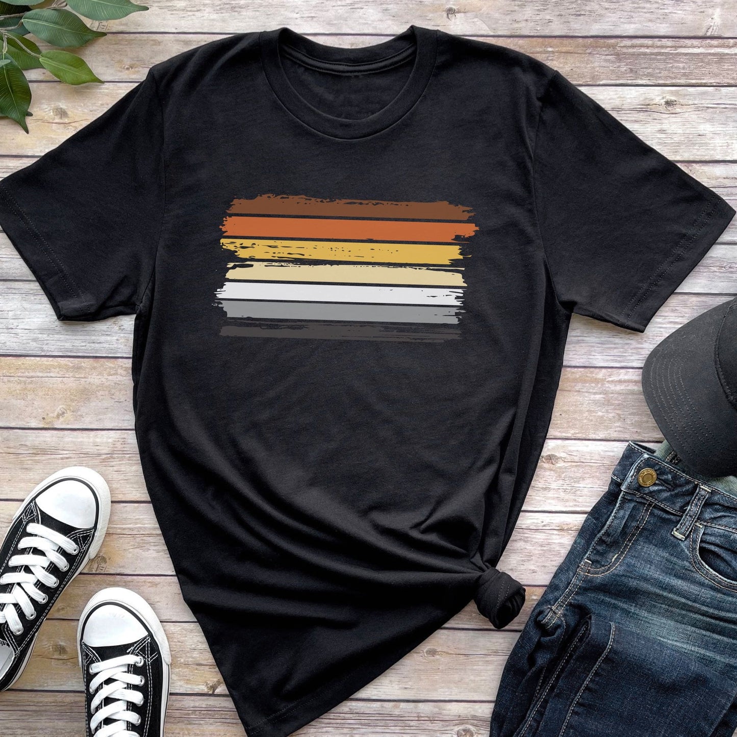 bear pride shirt, grunge gay bear flag tee, main