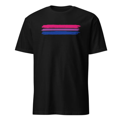 bisexual shirt, grunge bi flag tee, black