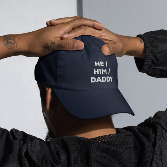 gay hat, embroidered mlm he him daddy pronouns cap, main