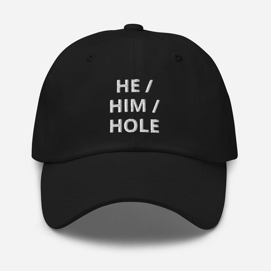 gay hat, embroidered mlm he him hole pronouns cap, main