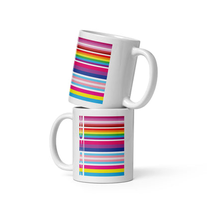 lesbian bisexual transgender pansexual mug, human LGBT pride coffee or tea cup both sides