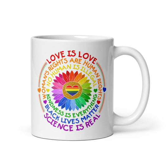 LGBTQ pride mug, human rights coffee or tea cup