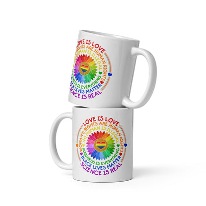 LGBTQ pride mug, human rights coffee or tea cup both sides