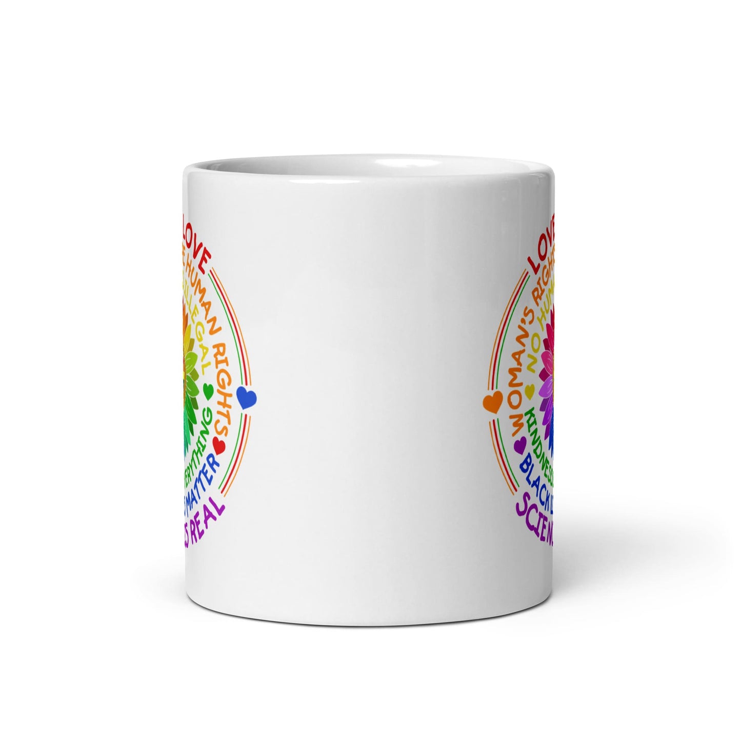 LGBTQ pride mug, human rights coffee or tea cup middle