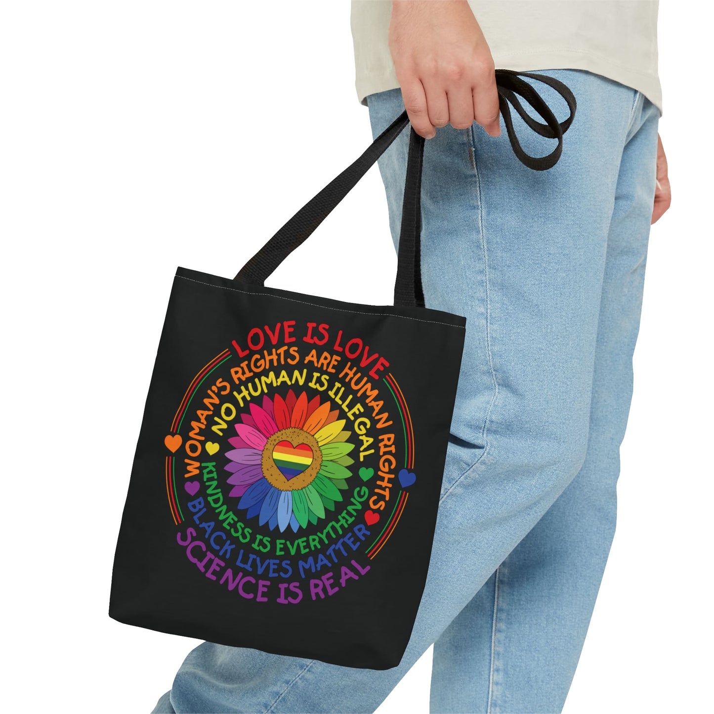 LGBTQ pride tote bag, human rights bag, small