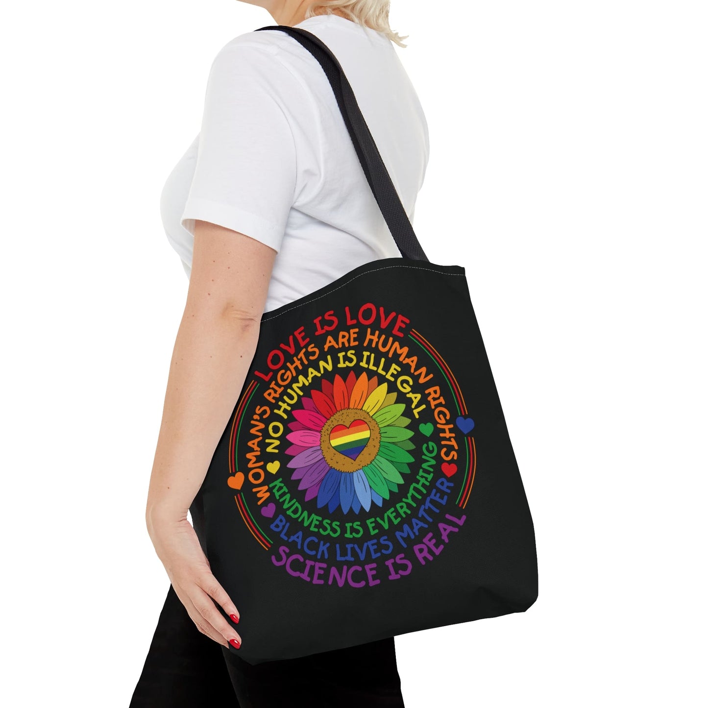 LGBTQ pride tote bag, human rights bag, medium