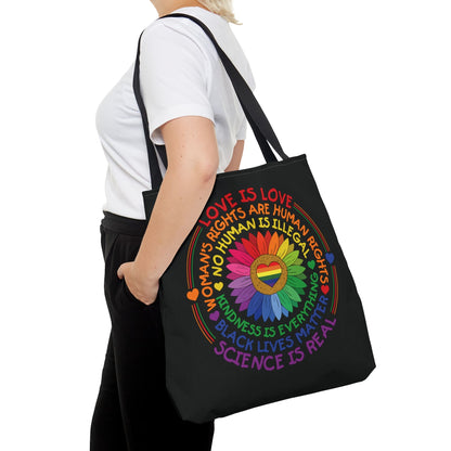 LGBTQ pride tote bag, human rights bag, large
