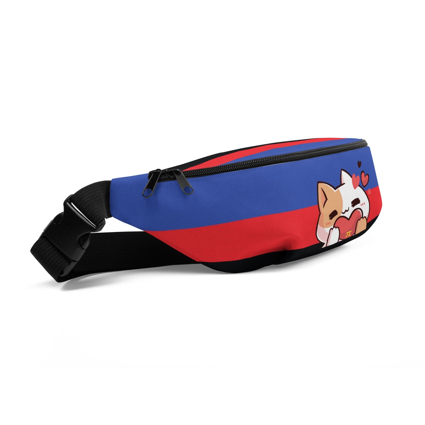 polyamory fanny pack, cute cat polyamorous pride waist bag, side