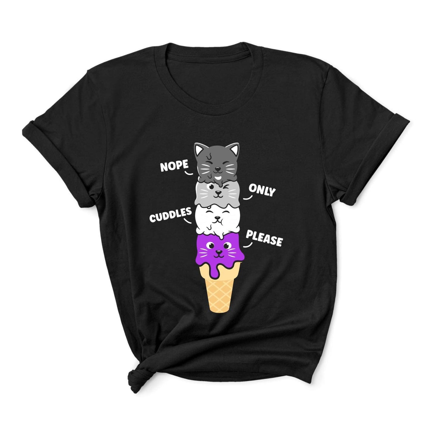 asexual shirt, funny cute kawaii cats, main