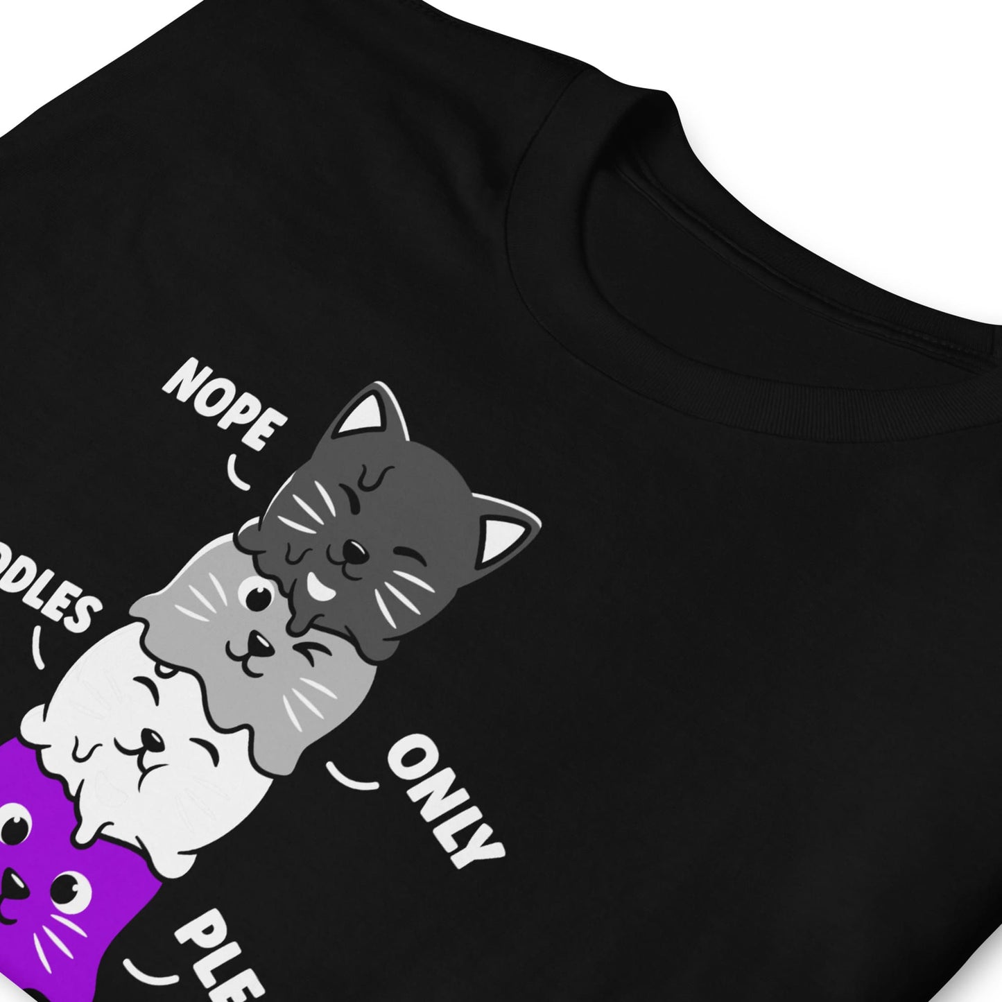 asexual shirt, funny cute kawaii cats, zoom