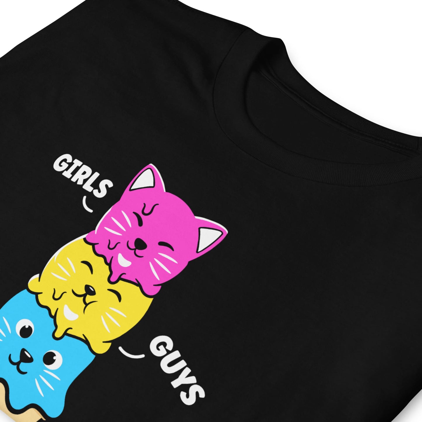 pansexual shirt, funny cute kawaii cats, zoom