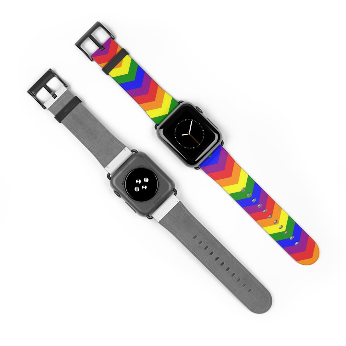LGBT apple watch band, rainbow chevron pattern