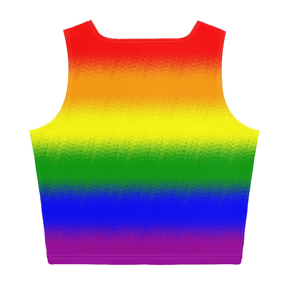 LGBTQ crop top, rainbow pride tank, flatlay back