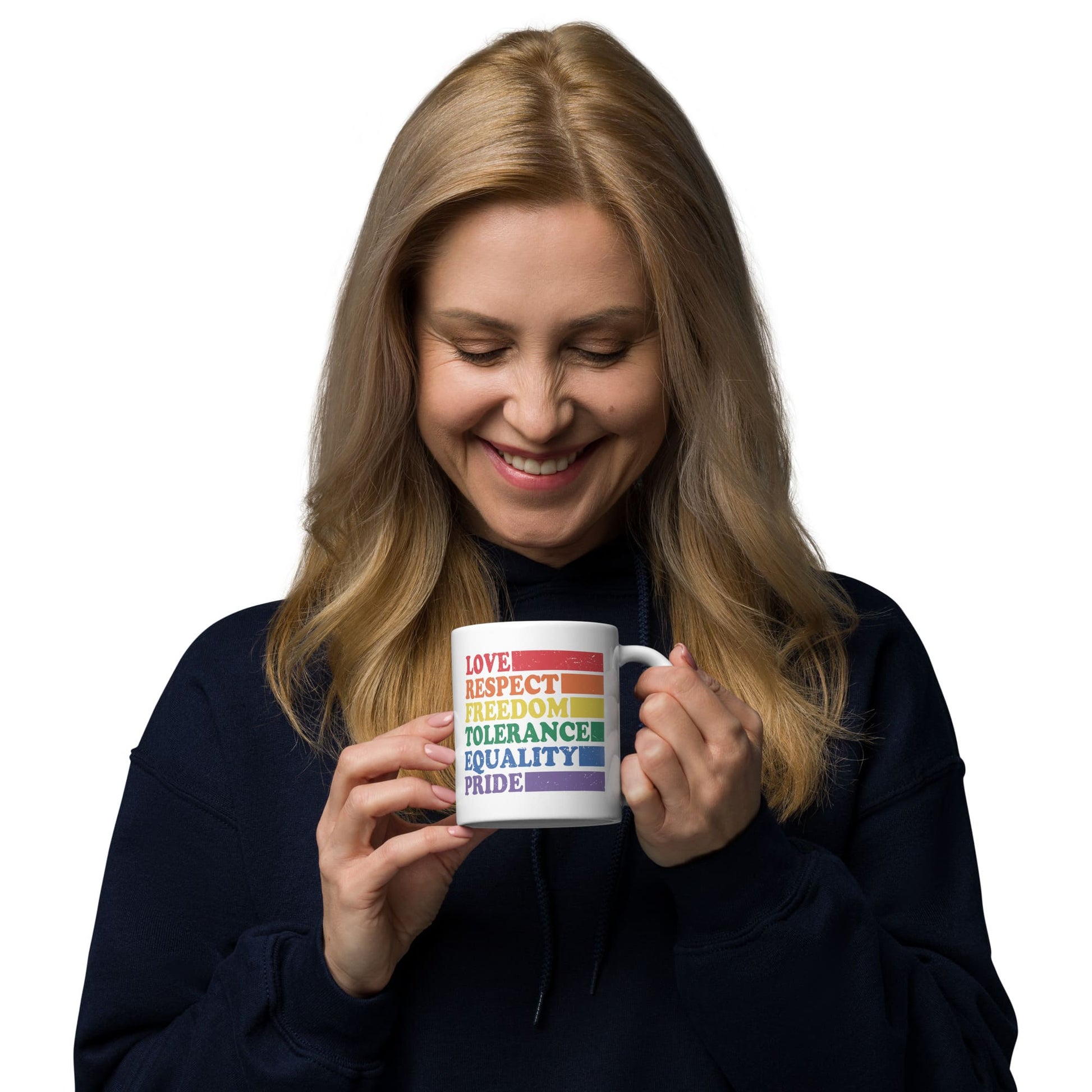 pride mug, LGBTQ visibility coffee or tea cup, model