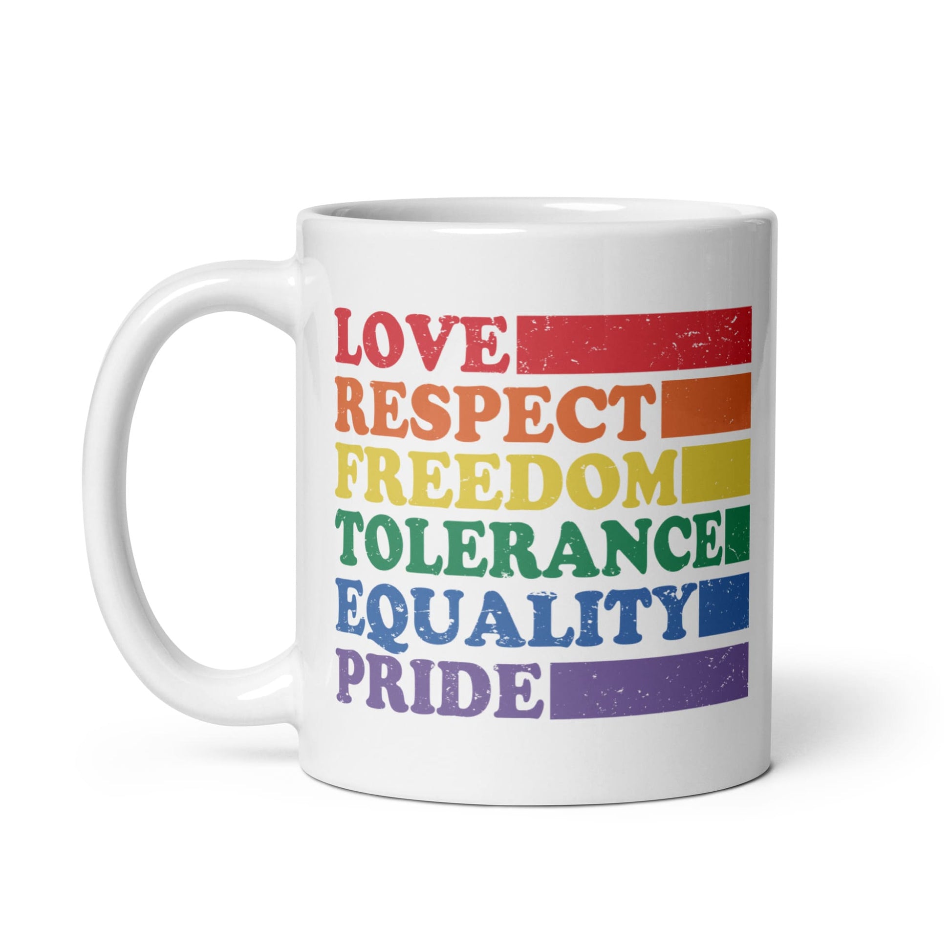 pride mug, LGBTQ visibility coffee or tea cup left