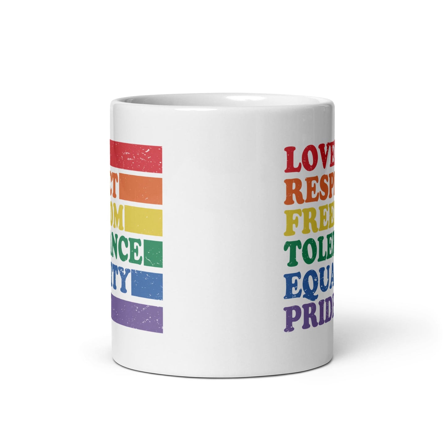 pride mug, LGBTQ visibility coffee or tea cup middle