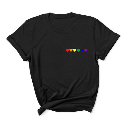 LGBT shirt, subtle rainbow pride pocket design tee, main