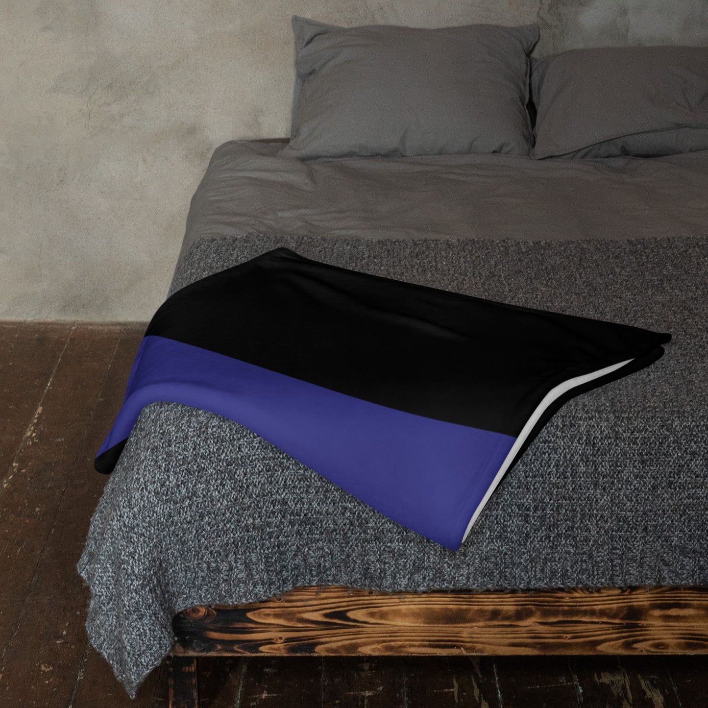 leather pride blanket on bed