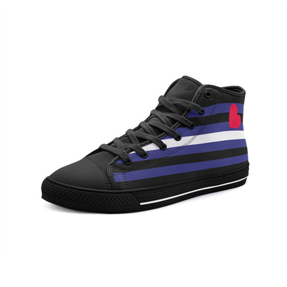leather pride shoes, sneakers, black