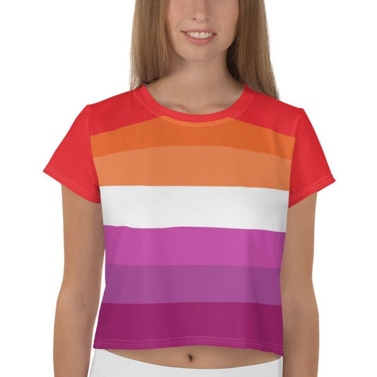 lesbian crop top, model 1 front