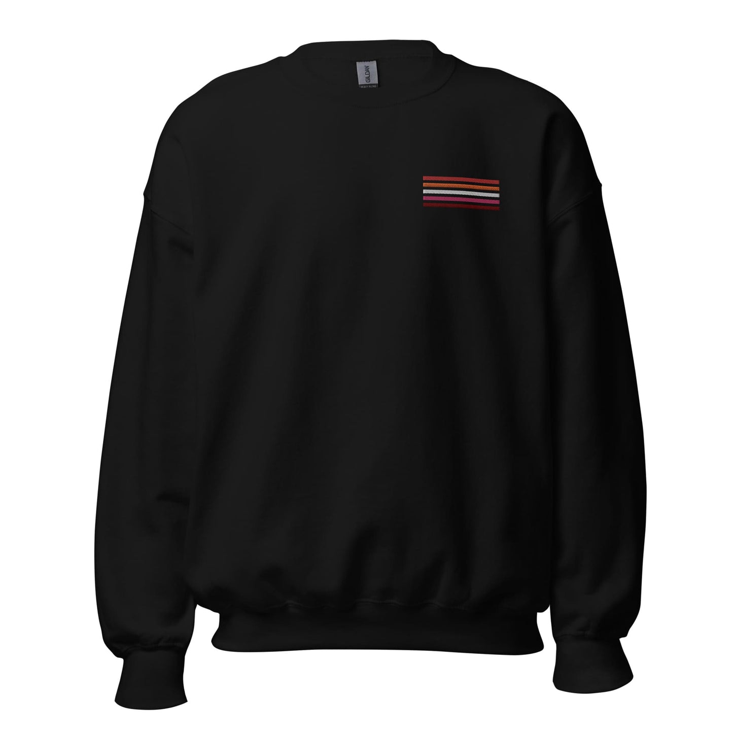 lesbian sweatshirt, subtle sunset flag embroidered pocket design sweater, hang