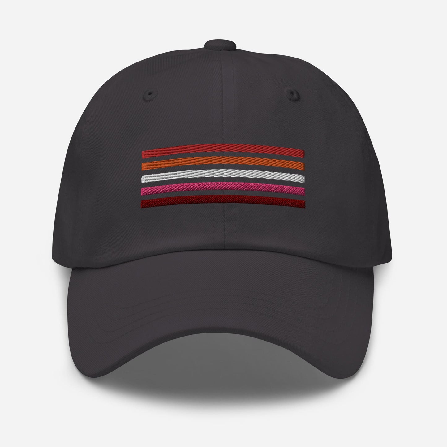 lesbian hat, wlw sunset flag pride embroidered cap, grey