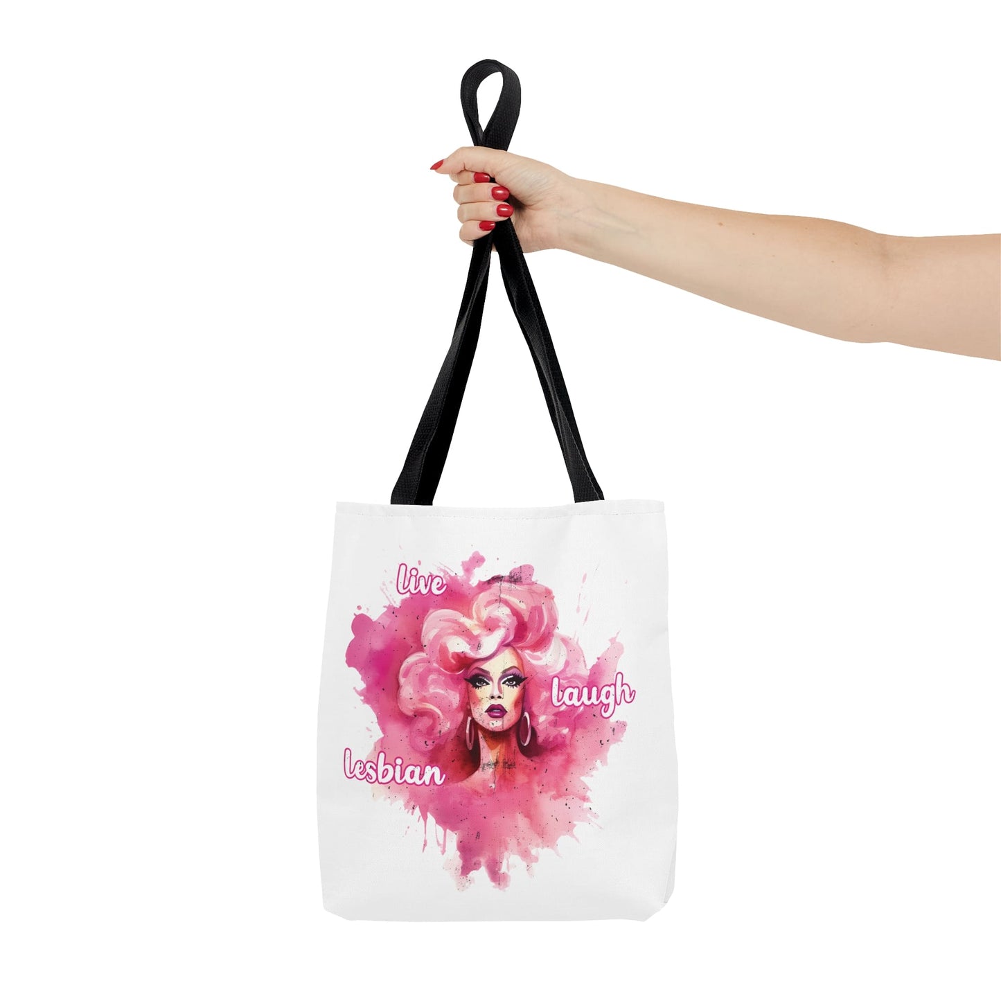 live laugh lesbian tote bag, small